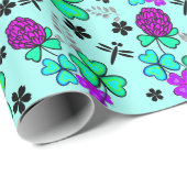 klaverdragonfly vier bladklaver Verpakkingspapier Cadeaupapier (Rol Hoek)