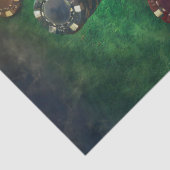 Klaverenaas & Pokerfiches, Gokken Tissuepapier (Detail)