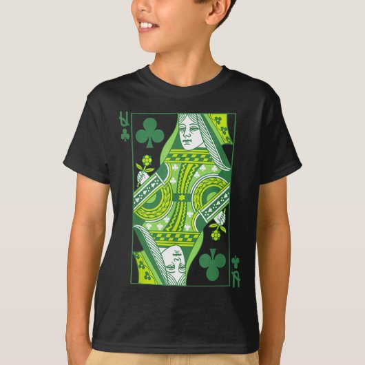 Klaverendame kaart St. Patrick's Day botanisch T-shirt (Voorkant)