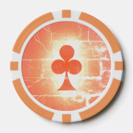 Klaverensymbool voor pokerfiches met hete hand poker chips