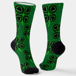 Klaverhart met vier bladeren moderne St Patrick's  Sokken