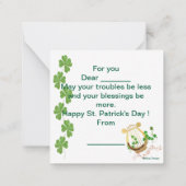 Klaverhart St. Patrick's Day Notitiekaartje (Achterkant)