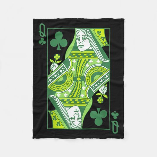 Klaverkaart st patricksdag botanisch fleece deken (Voorkant)