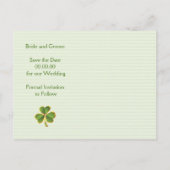 Klaverkrans & initialen bruiloft Save the Date Aankondigingskaart (Achterkant)