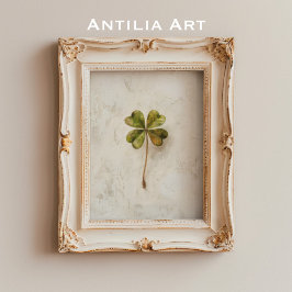  klaverkunst met vier bladeren St Patricks Shamroc Poster