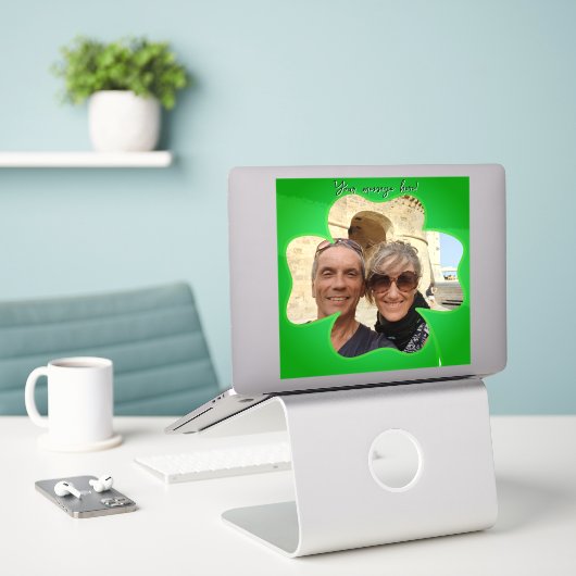 Klaverlijst + Foto & Tekst Sticker (Laptop op bureau)