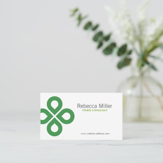 KLAVERONTWERP IN GROEN VISITEKAARTJE (Staand voorkant)