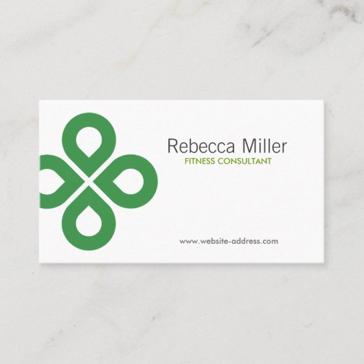 KLAVERONTWERP IN GROEN VISITEKAARTJE (Voorkant)