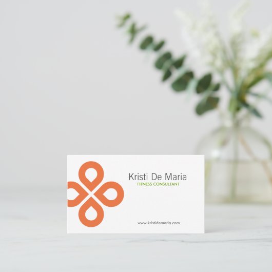 KLAVERONTWERP in SINAASAPPEL Visitekaartje (Staand voorkant)