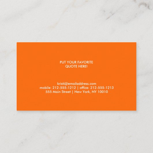 KLAVERONTWERP in SINAASAPPEL Visitekaartje (Achterkant)