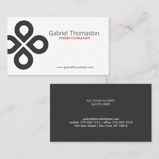 KLAVERONTWERP VISITEKAARTJE (Voorkant / Achterkant)