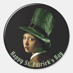 Klaveroorbel St. Patrick's Day Ronde Sticker
