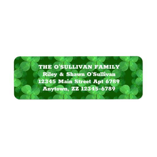 Klaverpatroon Lucky Green Botanical Iers Etiket (Voorkant)