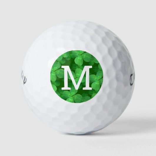 Klaverpatroon Pas je eigen monogram aan Golfballen (Voorkant)