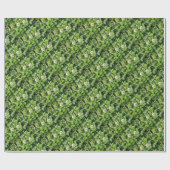 Klavers en bloemen cadeaupapier (Vlak)