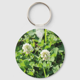 Klavers en bloemen sleutelhanger