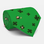 Klavers Pot van Goud St. Patrick's Day Stropdas (Opgerold)