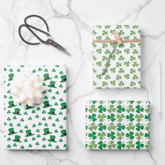 Klavers, Shamrock, Petten Irish Vibe Inpakpapier Vel (Voorkant)