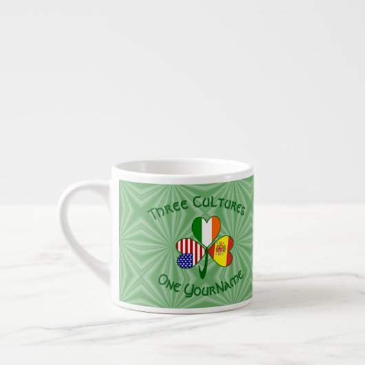 Klavertje drie Spanje Ierland VS Vlaggen Espresso Kop (Links)