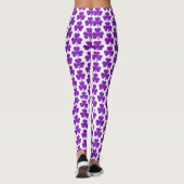 Klavertje Drie Vorm Schotse Ruit Paars Leggings (Achterkant)