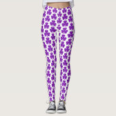Klavertje Drie Vorm Schotse Ruit Paars Leggings (Voorkant)