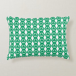 Klavertje Groen Wit Hexagon Patroon Accent Kussen