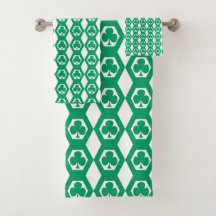 Klavertje Groen Wit Hexagon Patroon