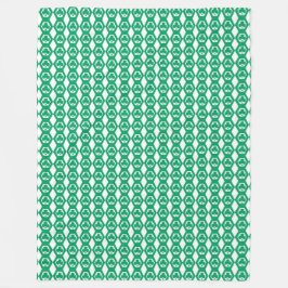 Klavertje Groen Wit Hexagon Patroon Fleece Deken