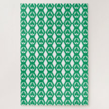 Klavertje Groen Wit Hexagon Patroon