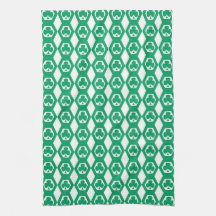 Klavertje Groen Wit Hexagon Patroon