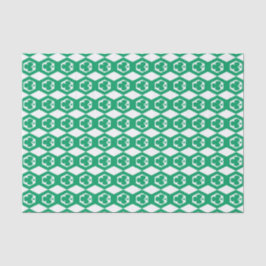 Klavertje Groen Wit Hexagon Patroon Tissuepapier