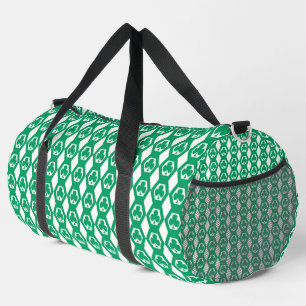 Klavertje Groen Wit Hexagonen Patroon Groot Plunjezak