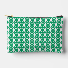 Klavertje Groen Wit Hexagonen Patroon Klein Etui