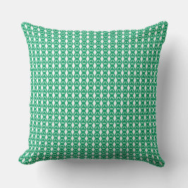 Klavertje Groen Wit Hexagonen Patroon Kussen