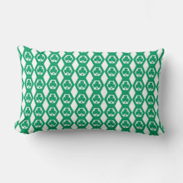 Klavertje Groen Wit Hexagonen Patroon Kussen