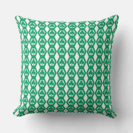 Klavertje Groen Wit Hexagonen Patroon Kussen
