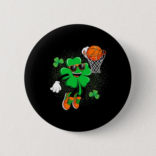 Klavertje Leprechaun Skelet Dunk St. Patrick's Day Ronde Button 5,7 Cm (Voorkant)