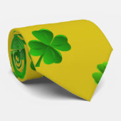 Klavertje op gouden Ierse St. Patrick's Dag Stropdas (Opgerold)