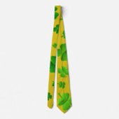Klavertje op gouden Ierse St. Patrick's Dag Stropdas (Achterkant)