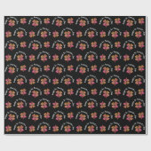 Klavertje Pink Zwart St. Patrick`s Day Cadeaupapier (Vlak)