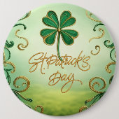 Klavertje Sint-Patrick's Dag Ronde Button 6,0 Cm (Voorkant)