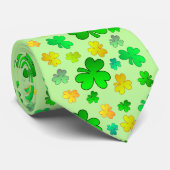 Klavertje St. Patrick's Day stropdas (Opgerold)