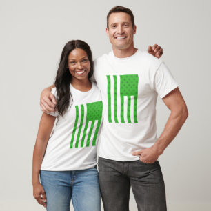 Klavertje vier Amerikaanse vlag vierkante St. Patr T-shirt