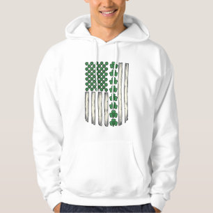 Klavertje vier Amerikaanse vlag vintage vector ont Hoodie