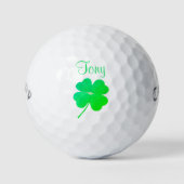 Klavertje vier Ierse groene St. Patrick's Day golf Golfballen (Voorkant)