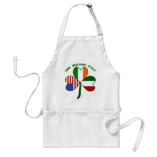 Klavertje vier Italië VS Iers Standaard Schort (Voorkant)