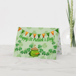 Klavertje vier op St Patrick's Day Feestdagen Kaart