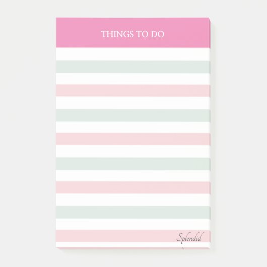 Klavertjes en Post-it-dingen met pastelstrepen om Post-it® Notes (Voorkant)