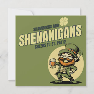 Klavertjes en Schelmenstreken St. Patrick's Day Feestdagenkaart