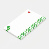 Klavertjes met rode hart briefpapier post-it® notes (Schuin)